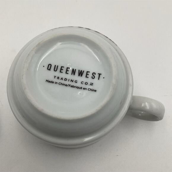 QUEEN WEST Hipster Bear Mug & Saucer Set Whimsical Decorated - Picture 7 of 9